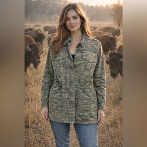 Buffalo by David Bitton Camo Shacket Sinch Waist Size XL